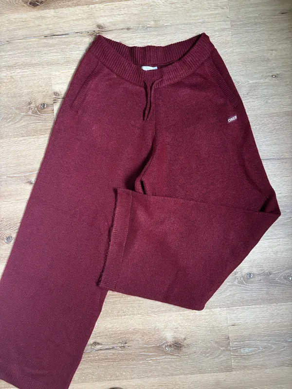 Oner Active Oversized Knit Straight Leg Pants Rosewood - Image 5