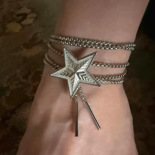 Silver Star Bolo Necklace w/multiple ways to wear Choker, Bracelet, Belt, Arm Band, Headband ⭐️ - Image 5