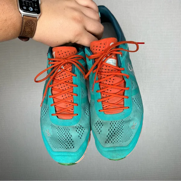 On Cloud | Running Teal and Orange Women's Sneakers 10.5‎ - Image 2