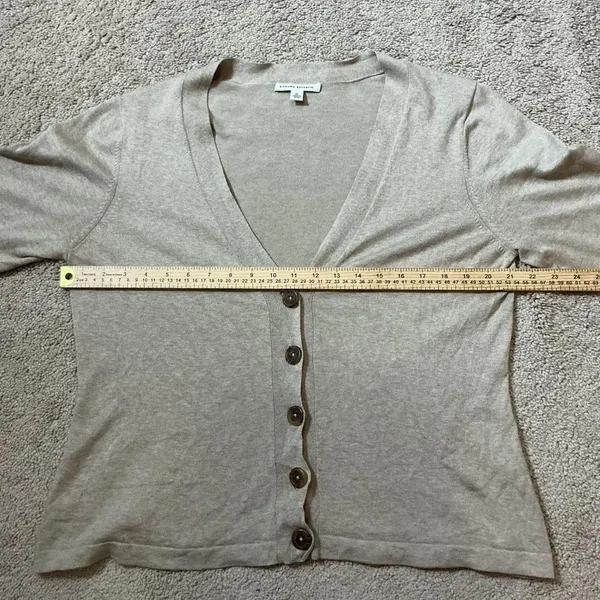 Banana Republic Lightweight Silk Blend V Neck‎ Button Front Cardigan Sweater XL - Image 3