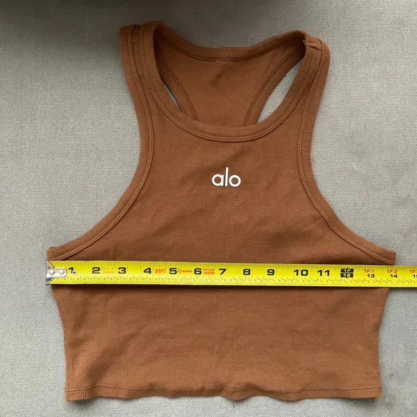 Alo Yoga Aspire Tank Bright Cinnamon Brown/White S - Image 2