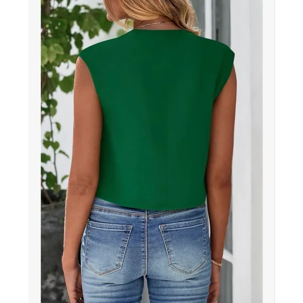 PRETTYGARDEN NEW Green Dressy Career Suit Vest Blazer 2X - Image 2