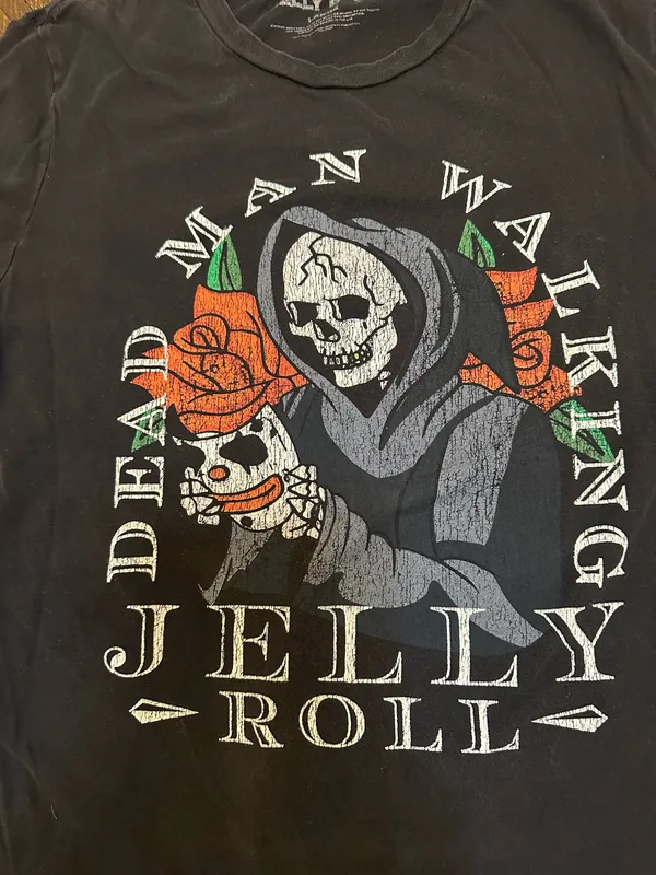 Jelly Roll Shirt Men's Black Dead Man Walking Concert Tour Size Large - Image 2