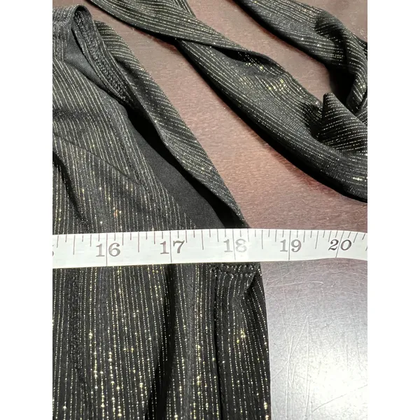 Veronica M Black‎ Gold Lurex Sparkle Mock Neck Backless Draped Cocktail Dress XS - Image 6
