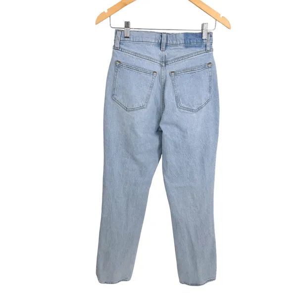 Abercrombie & Fitch Jeans Women 27/4R Lt Wash Curve Love 90s Straight Split‎ Hem - Image 3