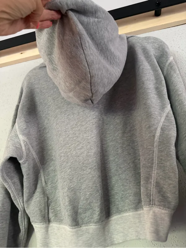 Abercrombie & Fitch Cropped Oversized Logo Hoodie Grey Size XS⁠ - Image 9