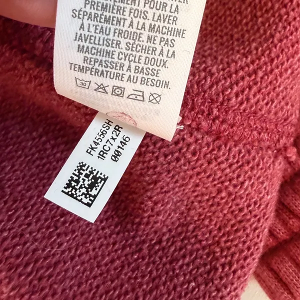 Aerie Womens Burgundy Cropped Mock‎ Neck Sweatshirt Raw Hem FK4556SH Red Small - Image 6