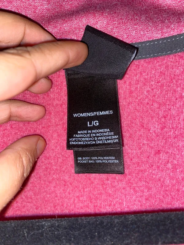 The North Face Pink White Colorblock Full Zip Fleece Jacket L - Image 4