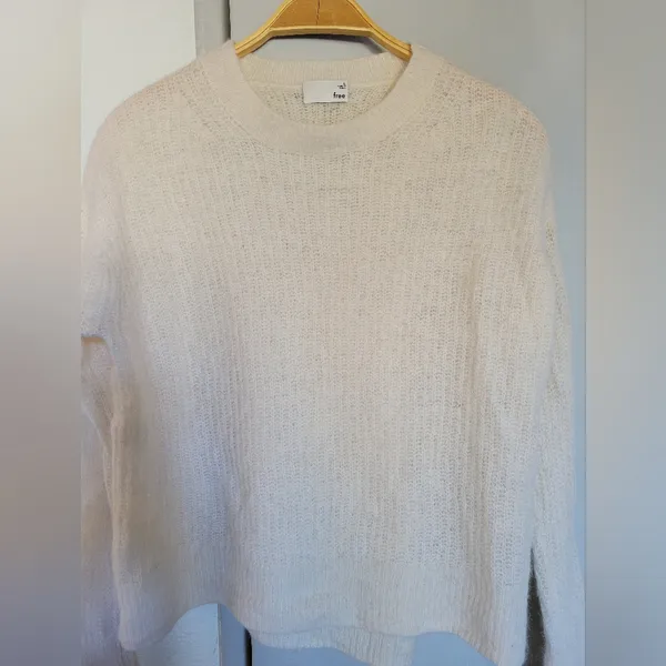 Aritzia Wilfred Alpaca & Wool Cozy Cream Sweater Size L - Image 2