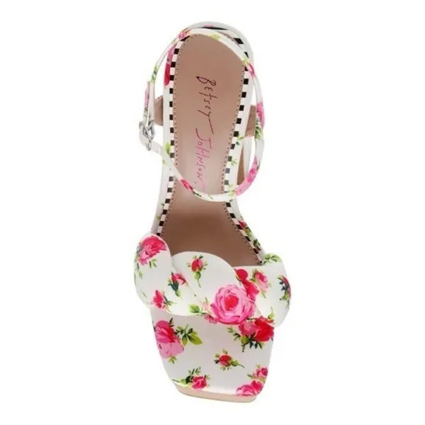 BETSEY JOHNSON Mandee Floral Platform Chunky Platform Block Heel Sandal Size 7.5 - Image 3
