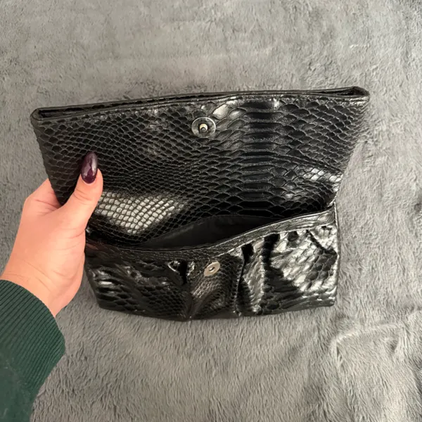Kate Spade Black faux crocodile skin clutch - Image 2