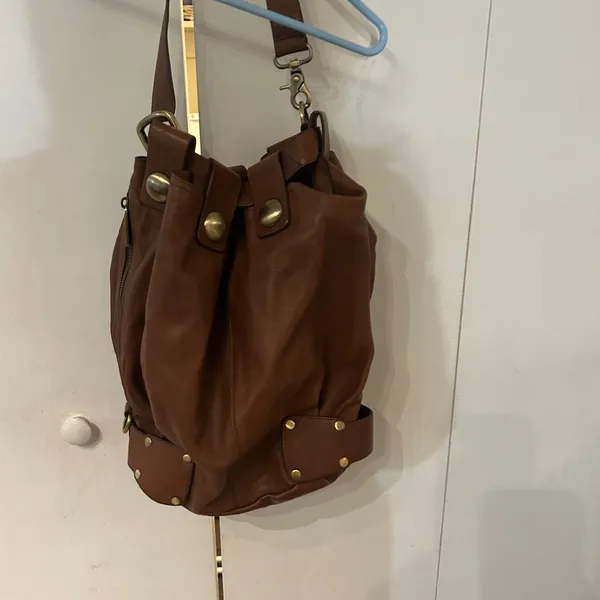 Kooba Brown Leather Bucket Bag with gold hardware - Image 10