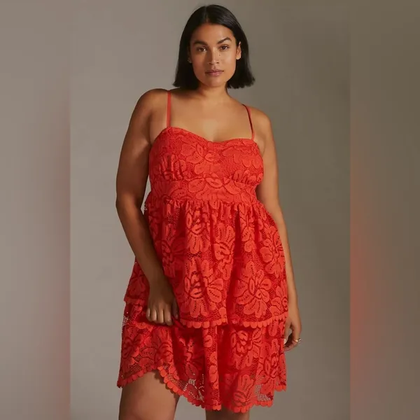 Anthropologie Maeve‎ NWT Strapless Lace Mini Dress Size Large - Image 2