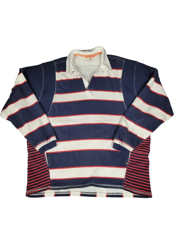 Free People Work It Out Printed Rugby Striped Pullover Sweatshirt Sz S - Image 4