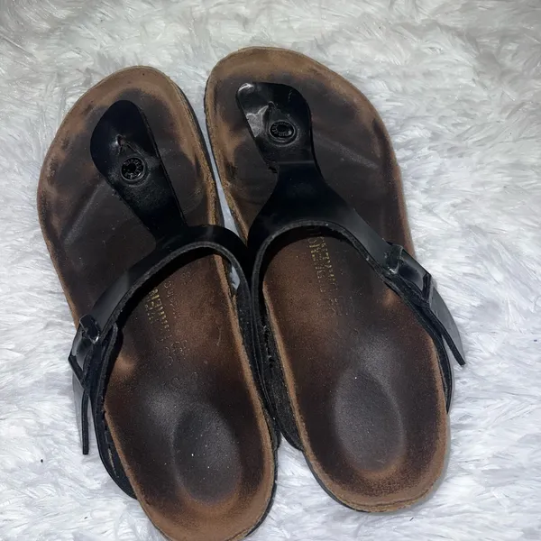 Birkenstock Glossy Thong Flip Flop Sandal size 38 Black - Image 5