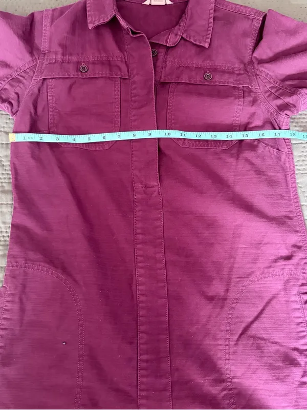 Duluth Trading Co Short-Sleeve Shirt Dress in Plum - Image 5