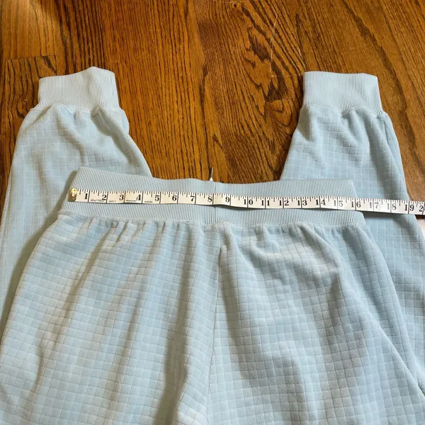 Nike Everyday Modern High-Waisted Woven Velour Grid Joggers Light Blue Size L - Image 2