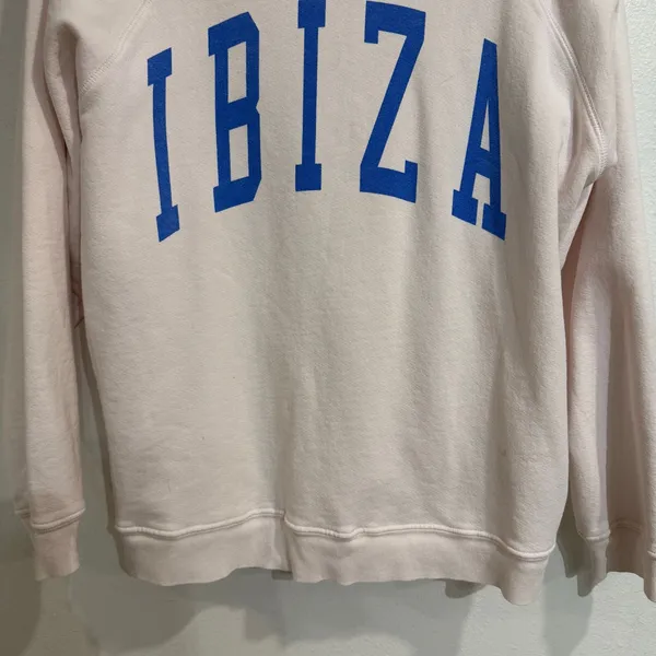 Retrobrand Ibiza Cream Blue Graphic Sweatshirt Sz S - Image 4