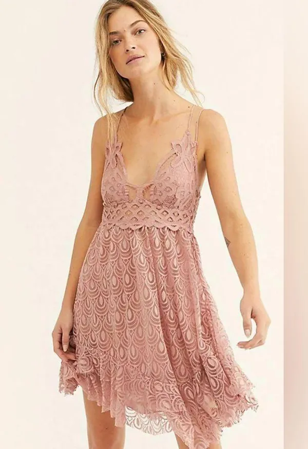 FREE PEOPLE FP ONE "ADELLA" BURNOUT SLIP DRESS sz M - Image 2