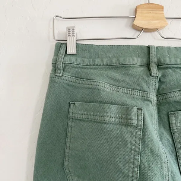 Ann Taylor LOFT High Rise Wide Leg Utility Jeans Army Green Mountain Rosemary - Image 8