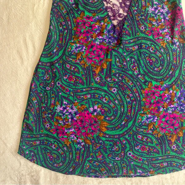 Victoria’s Secret Gold Label Paisley Floral Lace Slip Dress Size Medium - Image 3