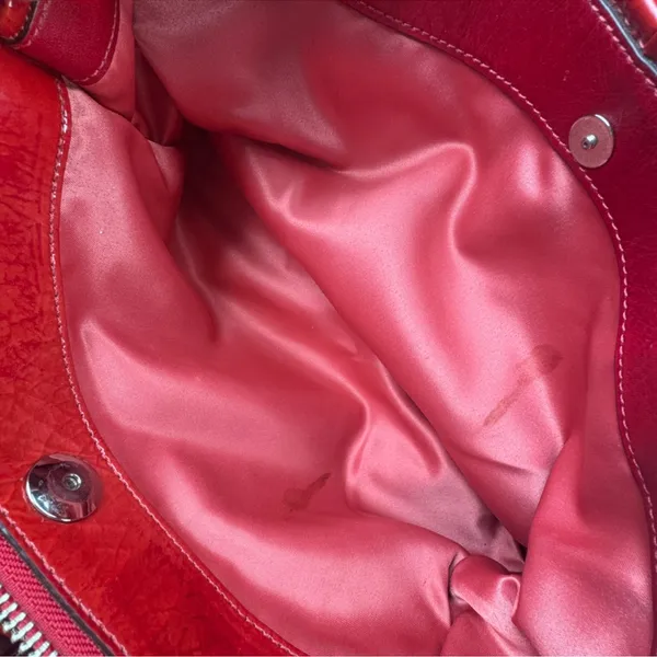 Vintage Coach Chelsea Jayden Cherry Red Patent Leather Tote 18960 Y2K - Image 7