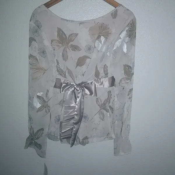 Unique Spectrum XL Fairy Pink Soft Floral Satin Ribbon Trim Tie Top - Image 7