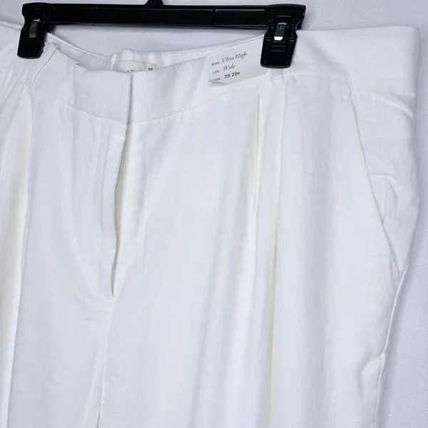 Abercrombie & Fitch White Sloane Linen Blend Pants - Image 6
