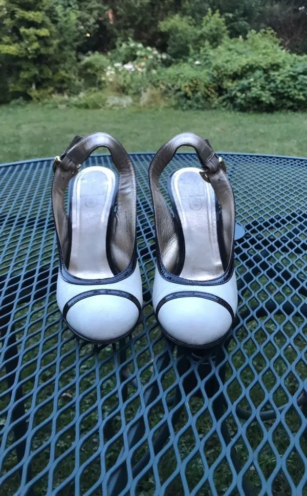 Coach Cecilia High Heels Slingback Leather Point toe block stacks chunky block rockabilly retro preppy pinup Pumps Stilettos Sandals coastal coquette vintage breathable Pumps Heels - Image 9