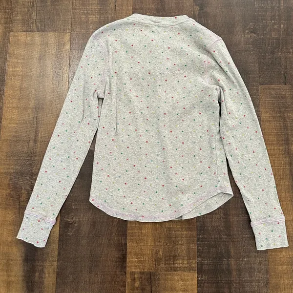 Boden Star Print Thermal Pajama Set Gray Waffle Knit Women's US 6 - Image 5