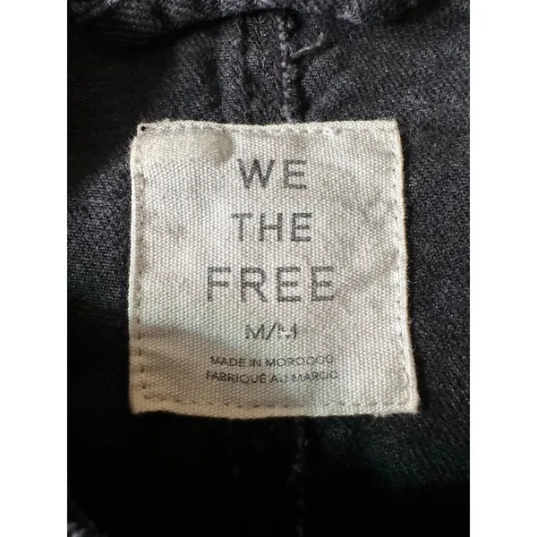 Free People Imogene Denim Officer Jacket in Odyssey Black Military Denim Medium - Image 8