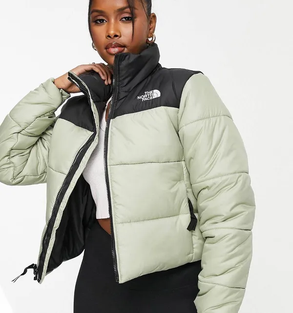 Saikuru cropped jacket in green Exclusive at ASOS - Image 4