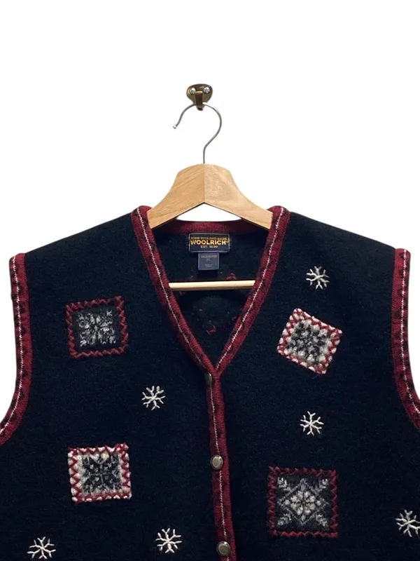 Woolrich Vintage Wool Christmas Sweater Black Size XL Grandmacore Party Holiday - Image 6