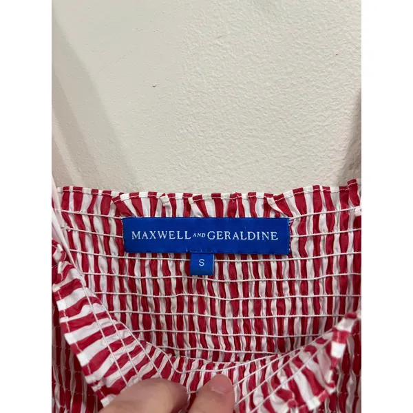Maxwell Geraldine Brooke Red Gingham Midi Dress Sz S Cottagecore Cotton - Image 8