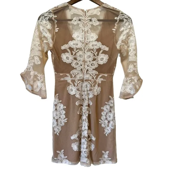 For Love & Lemons x Free People Temecula White Lace Fit And Flare Mini Dress XS - Image 6