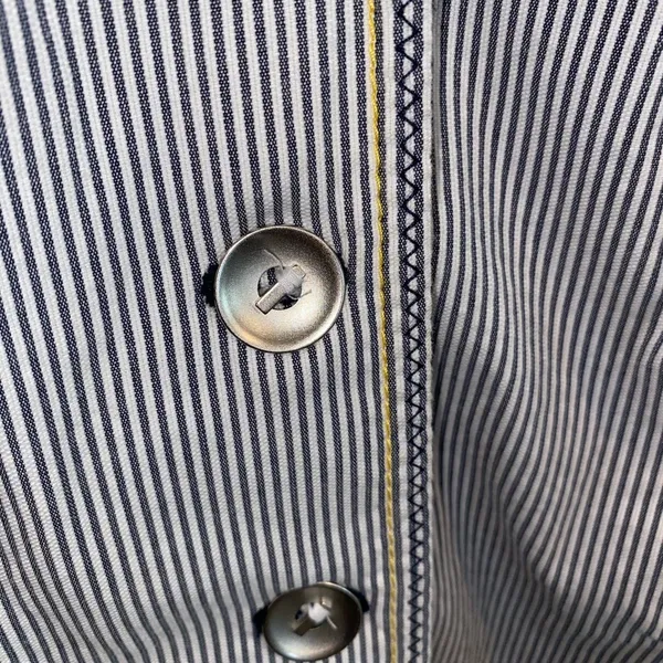 Chico's Seersucker Striped gray white yellow Yachtie Blazer coastal classic - Image 12