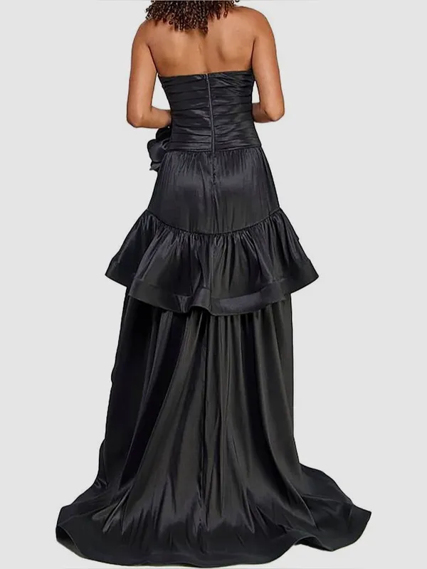 City Studio Strapless High-Low Taffeta Gown Dress in Black, Size 0, NWT $219 - Image 4