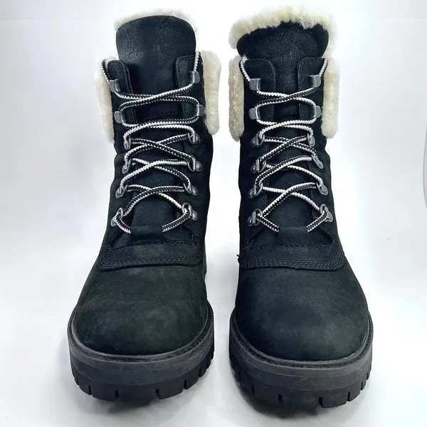 Timberland Courmayeur Valley Black Leather Lace Up Ankle Boots US 9 A1RPD Winter - Image 7