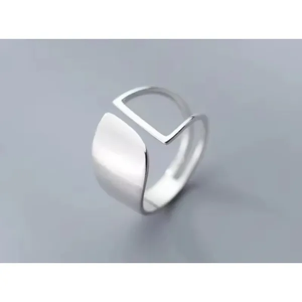 Boutique Unisex Unique,‎ 925 Silver Minimalist Ring, Adjustable - Image 14