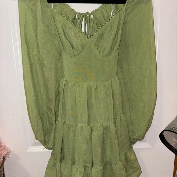 Princess Polly Green Tiered Dress - Image 2
