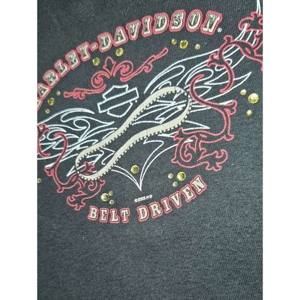 Harley-davidson Women's Black and Pink Vest - Image 4