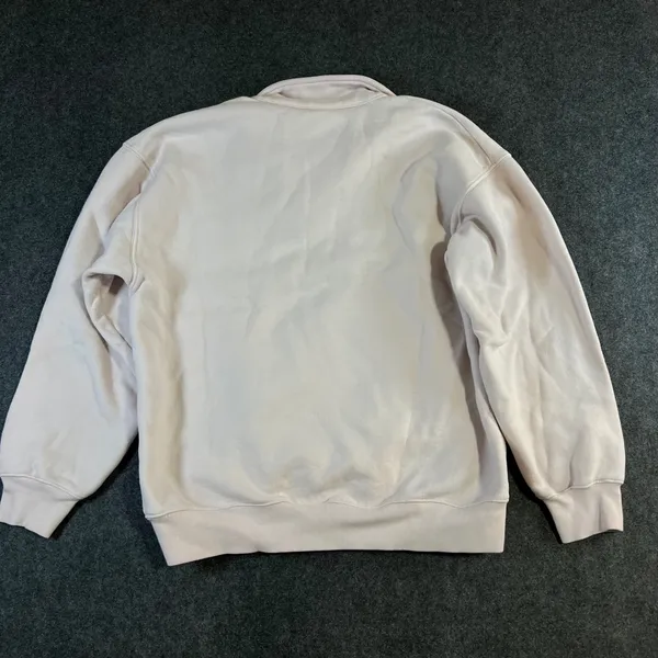 Tna Aritzia Cozy Fleece Boyfriend Polo Sweatshirt Pale Pink Small Oversized - Image 2