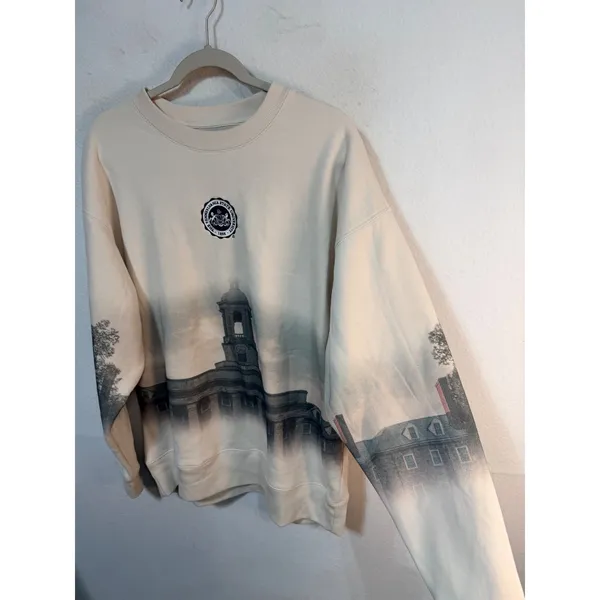 Penn State University Old Main Graphic Crewneck Sweatshirt Tan Small Collegiate - Image 7