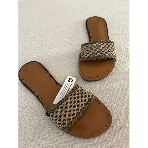Rag & Bone Melrose slide flat sandals in Khaki green, Size EU38.5/US8.5, NWY - Image 2