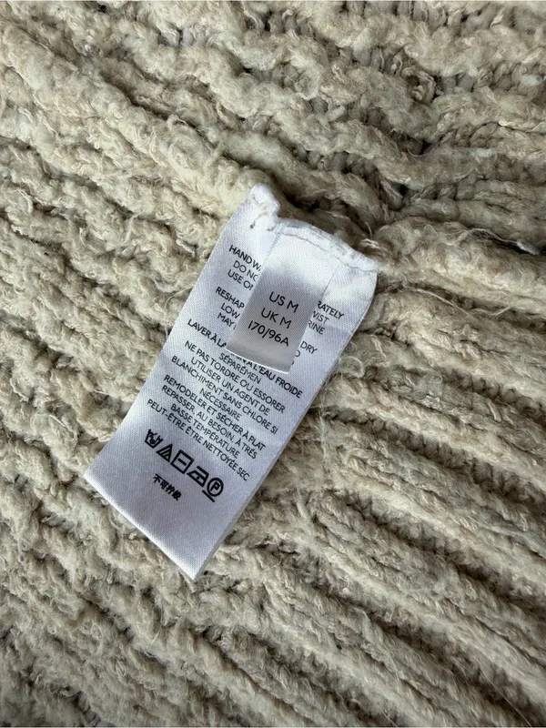 Anthropologie Cream Textured Knit Oversized Cardigan Size M - Image 4