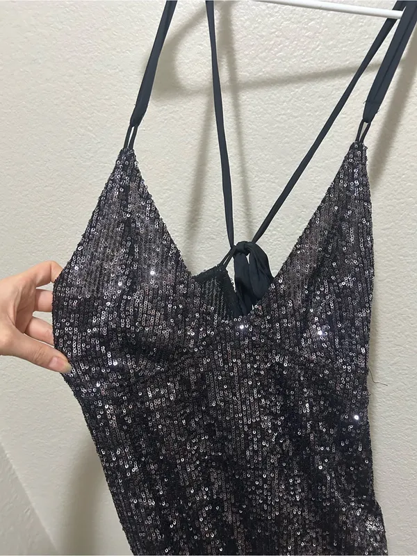 NWT Intimately Free People Gold Rush Sequin Mini Dress Medium Glam Party - Image 7