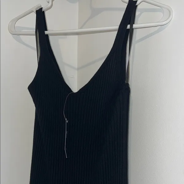 Nwt Abercrombie & Fitch Black Ribbed V-Neck Maxi Slip Dress - Image 4