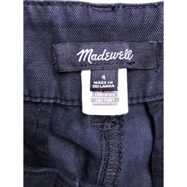 Madewell Wide Leg Pants Womens 4 Black Lyocell Linen Pleated Trousers - Image 2