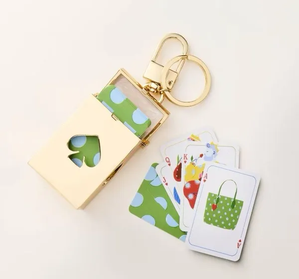 Mini Deck of Cards Bag Charm Keychain - kate spade new york x Target Gold nwt - Image 2