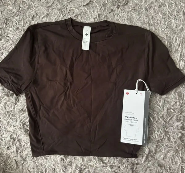 Lululemon Wundermost Ultra-Soft Nulu Crewneck Cropped T-Shirt - Image 2